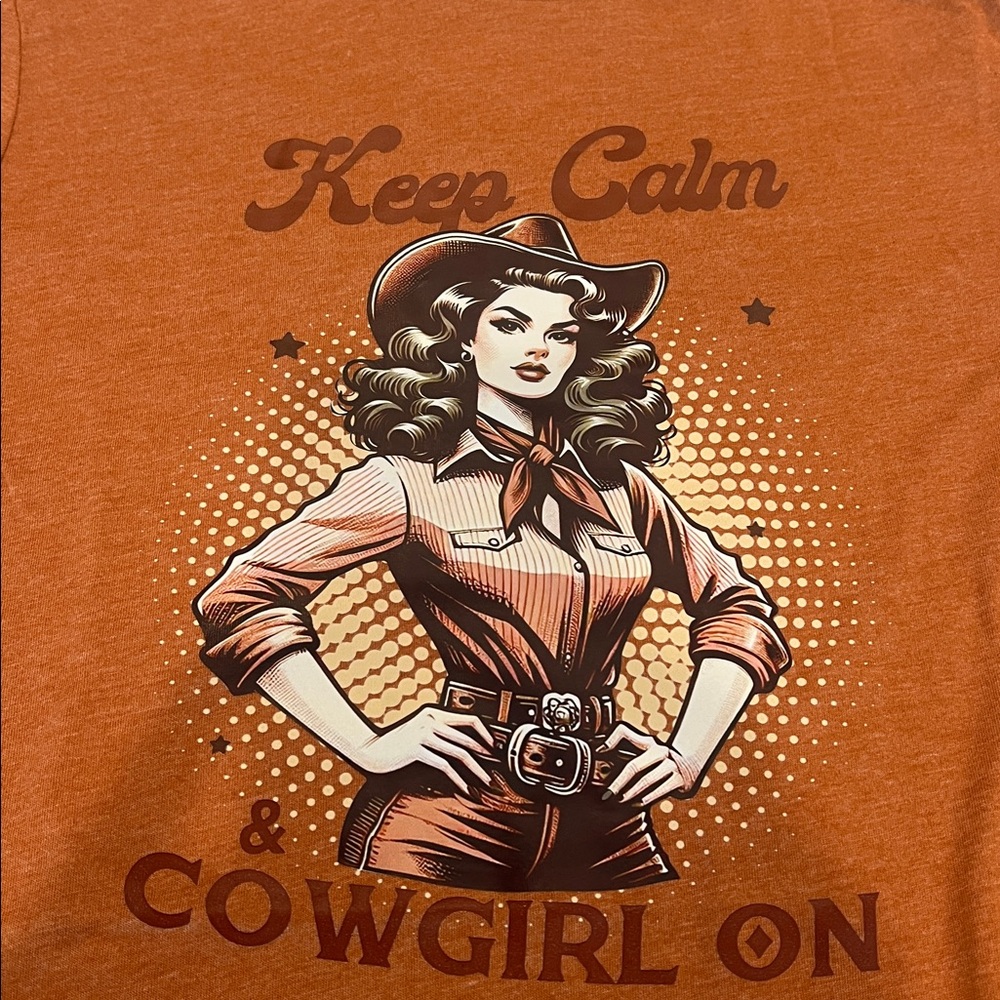 Cowgirl Graphic Tee in Orange - Picture 2 of 5
